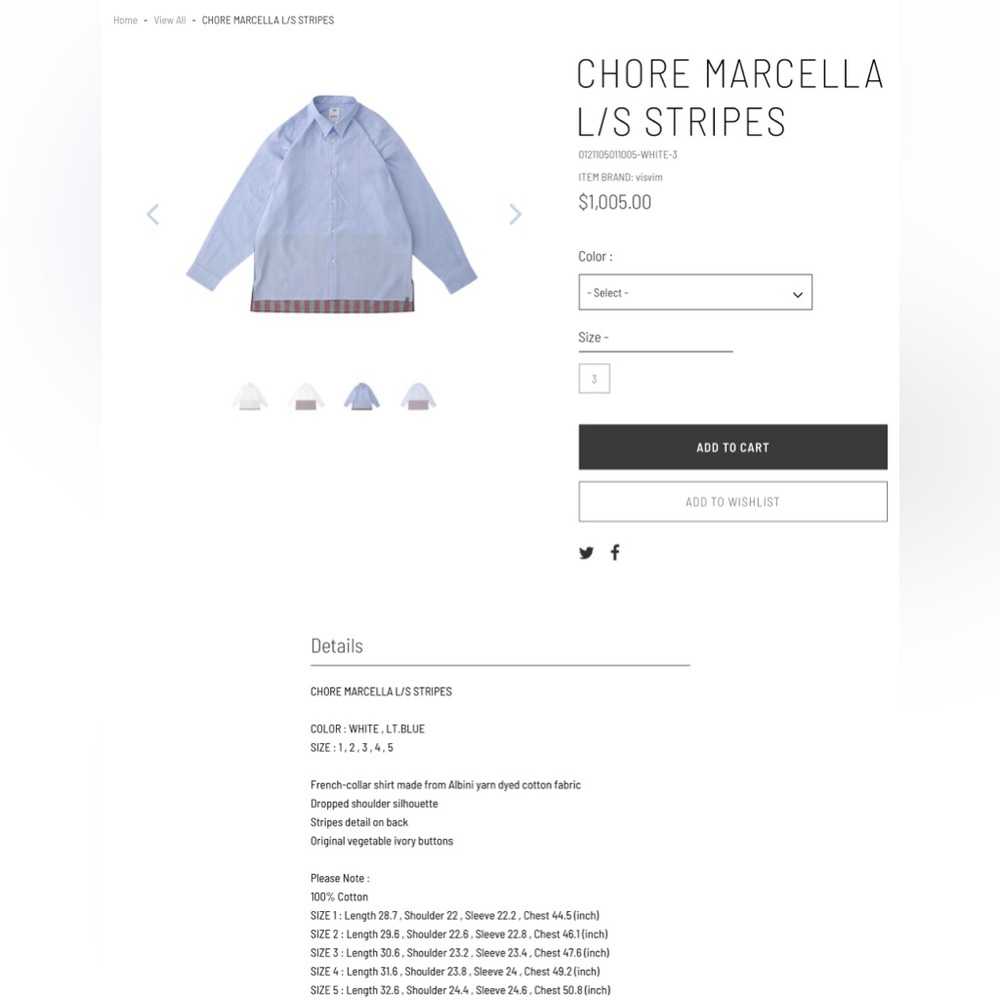 Visvim Chore Marcella Lis Stripes - image 2